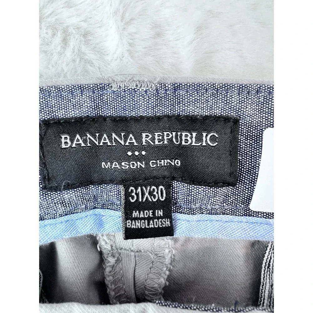 Banana Republic Mason Stretch Chino Pants Men‎ 31x30 Grey Athletic Tapered